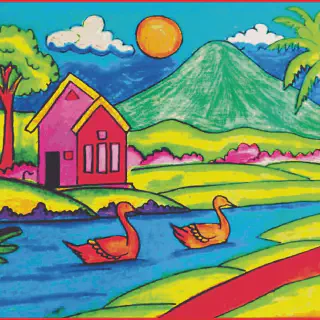 10 Cara Mewarnai Gambar Pemandangan Gunung untuk Pemula