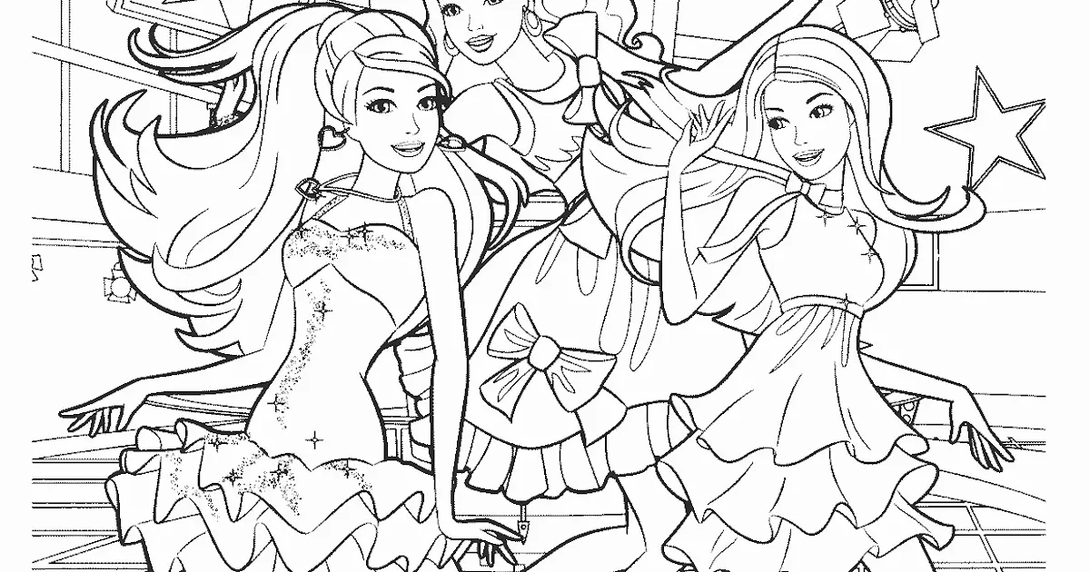 25 Contoh Gambar Mewarnai Barbie yang Lucu dan Menarik untuk Anak-Anak
