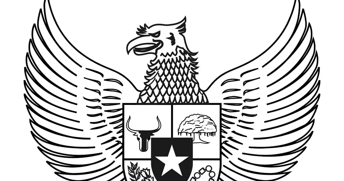 10 Contoh Gambar Mewarnai Burung Garuda dengan Warna yang Menarik