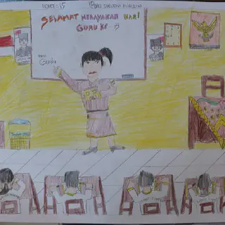 Contoh Gambar Mewarnai Tema Hari Guru Terbaik untuk Anak-Anak