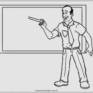 10 Contoh Mewarnai Gambar Guru yang Mudah dan Menarik untuk Anak-Anak