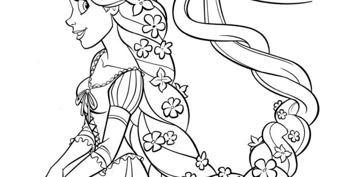 Download Gambar Mewarnai Rapunzel - Aktifitas Seru Buat Si Kecil