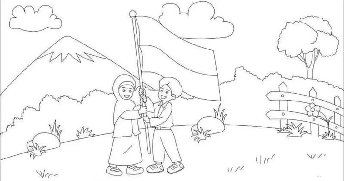 Download Gambar Mewarnai Tema Kemerdekaan yang Menarik Perhatian Anak-Anak