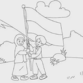 Download Gambar Mewarnai Tema Kemerdekaan yang Menarik Perhatian Anak-Anak