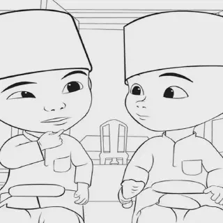 Download Gambar Mewarnai Upin Ipin dengan Gratis dan Lengkap