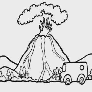 24 Gambar Gunung Meletus untuk Mewarnai - Aktivitas Seru untuk Anak-Anak