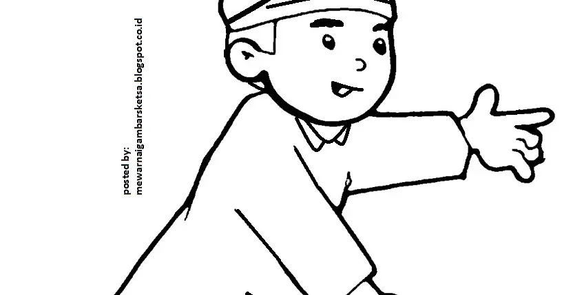 9 Gambar Kartun Anak Muslim untuk Mewarnai yang Menarik dan Edukatif