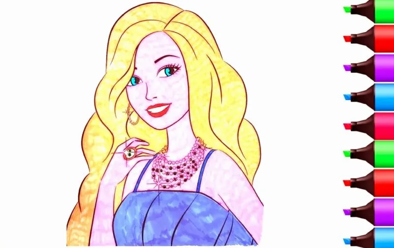 10 Gambar Mewarnai Barbie Cantik Untuk Anak-Anak