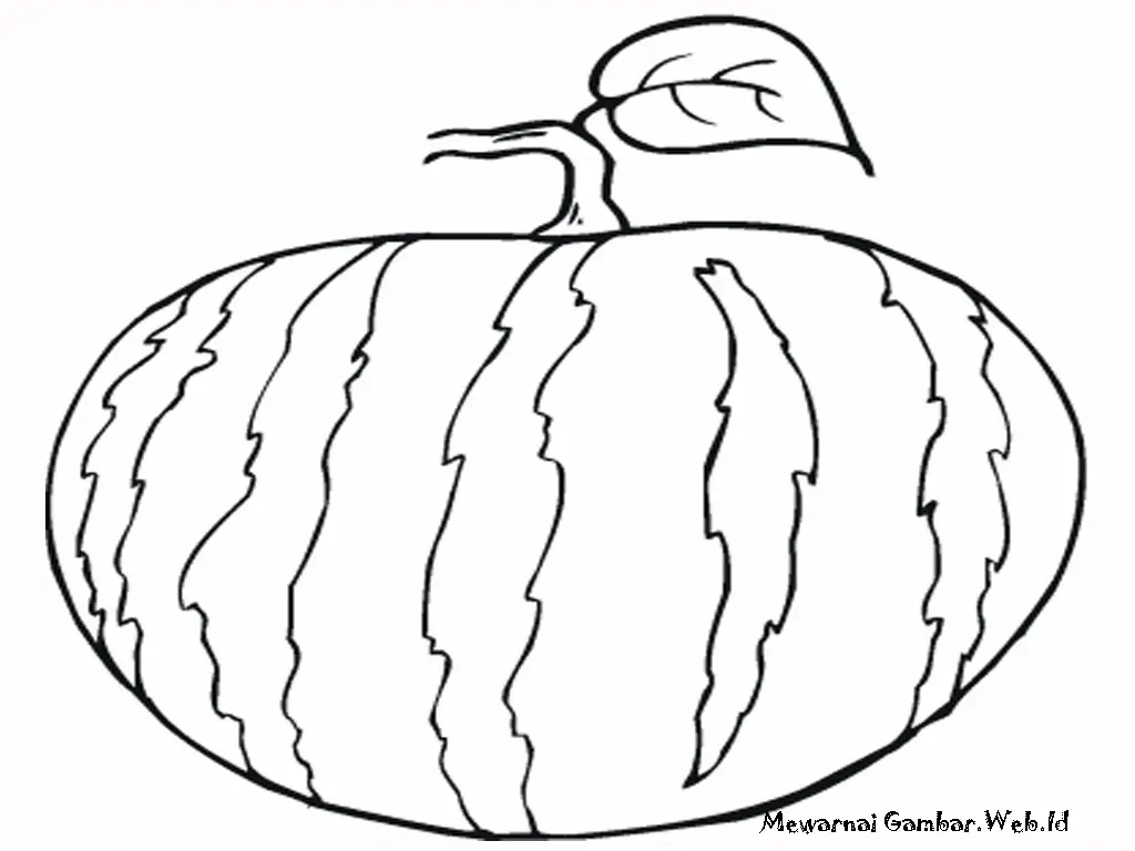 Gambar Mewarnai Buah Semangka yang Lucu dan Menarik untuk Anak-Anak