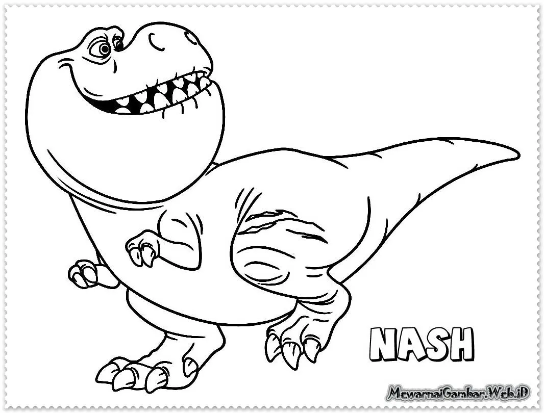 Gambar Mewarnai Dinosaurus Kartun yang Seru untuk Si Kecil