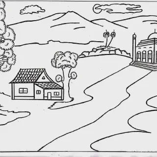 Gambar Mewarnai Gunung dan Rumah - 10 Ide Unik untuk Anak-anak