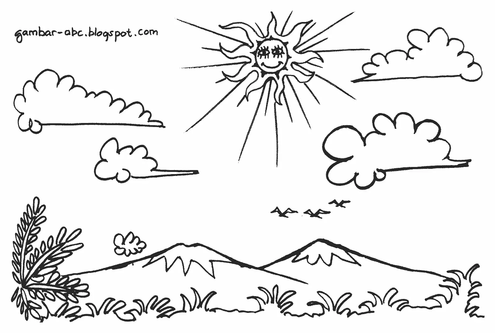 Seru dan Kreatif, Gambar Mewarnai Gunung dan Sawah untuk Anak-Anak