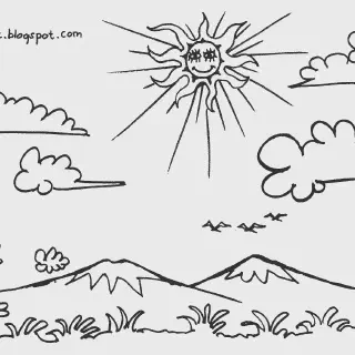 Seru dan Kreatif, Gambar Mewarnai Gunung dan Sawah untuk Anak-Anak