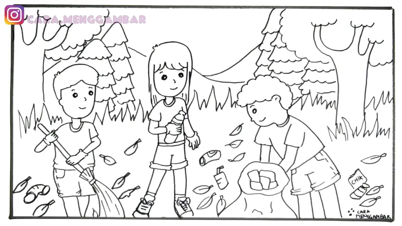 13 Macam Gambar Mewarnai Kebersihan Lingkungan Rumah yang Mudah Dibuat Bersama Anak-Anak