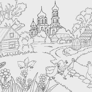 10 Gambar Mewarnai Pemandangan Lingkungan Asri untuk Anak-Anak