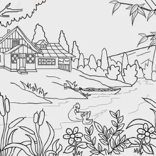 Gambar Mewarnai Pemandangan Sederhana: Cara Menemukan Ketenangan dalam Warna