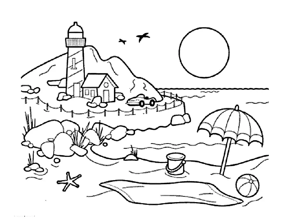 11 Gambar Mewarnai Pemandangan untuk Anak PAUD yang Mudah Dilakukan