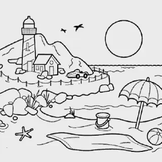 11 Gambar Mewarnai Pemandangan untuk Anak PAUD yang Mudah Dilakukan