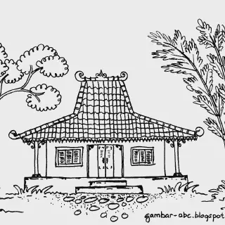 Cara gambar mewarnai rumah adat honai dengan mudah