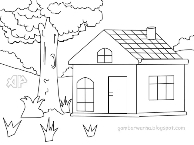 8 Contoh Gambar Mewarnai Rumah dan Pemandangan yang Mudah Dilakukan untuk Anak-Anak
