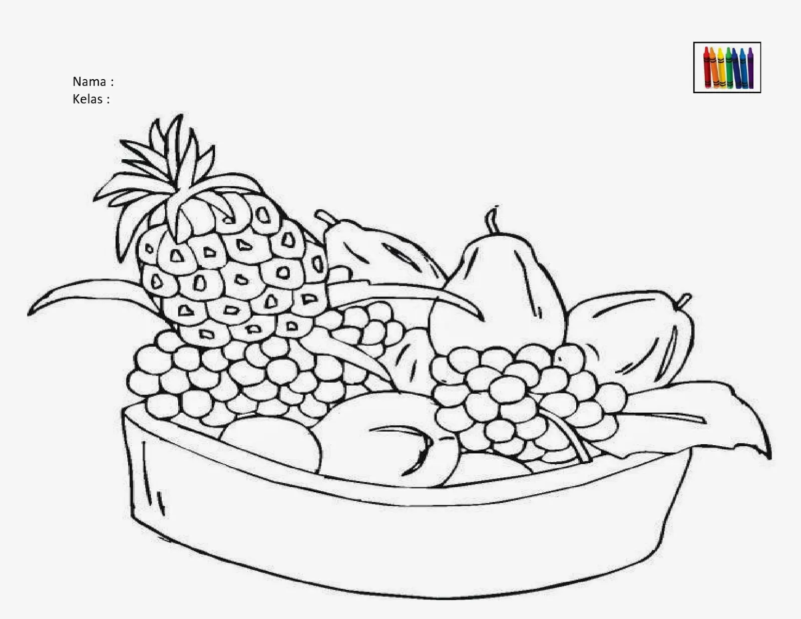 Ayo Coba Mewarnai Tema Buah-Buahan yang Menarik! - Kumpulan Gambar Mewarnai Buah-Buahan