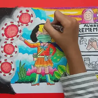 Gambar Mewarnai Virus Covid-19: Cara Mengenalkan Anak dengan Covid-19 Melalui Aktivitas Menggambar