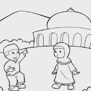20 Cara Mewarnai Gambar Anak Laki dan Perempuan Muslim: Belajar Sambil Bermain