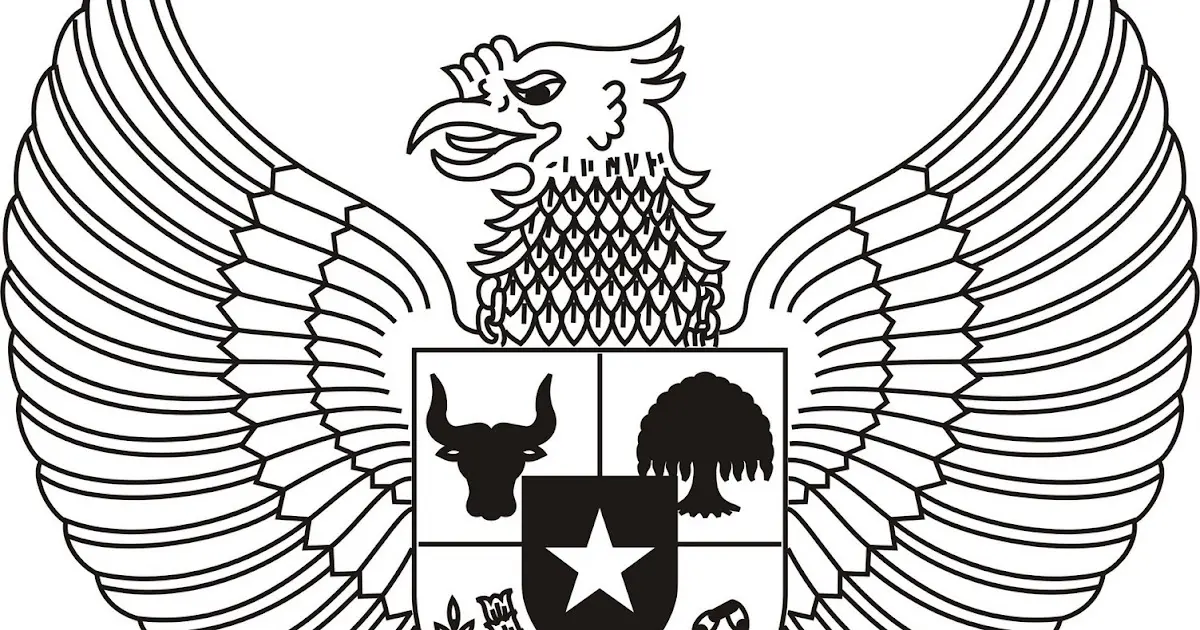 Belajar Mewarnai Gambar Perisai Burung Garuda untuk Pemula